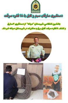 دستگیری سارقان سیم و کابل با ۱۸ فقره سرقت