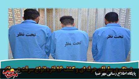 دستگیری سارقان حرفه ای و کشف ۱۶ فقره انواع سرقت در میانه